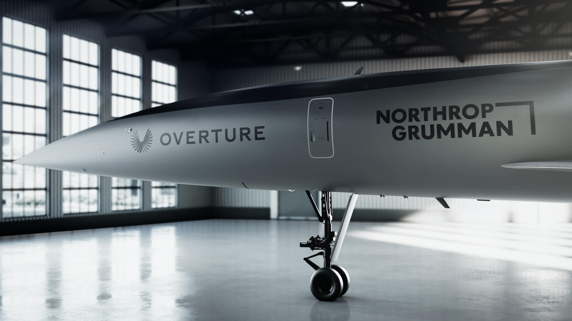 an image of the Overture in a dark grey Northrop Grumman livery